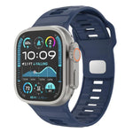 Bracelet de montre en silicone à boucle inversée à motif damier, pour Apple Watch 46 mm / 49 mm / 45 mm / 44 mm