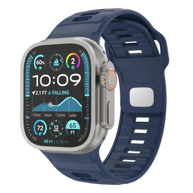 Bracelet de montre en silicone à boucle inversée à motif damier, pour Apple Watch 46 mm / 49 mm / 45 mm / 44 mm