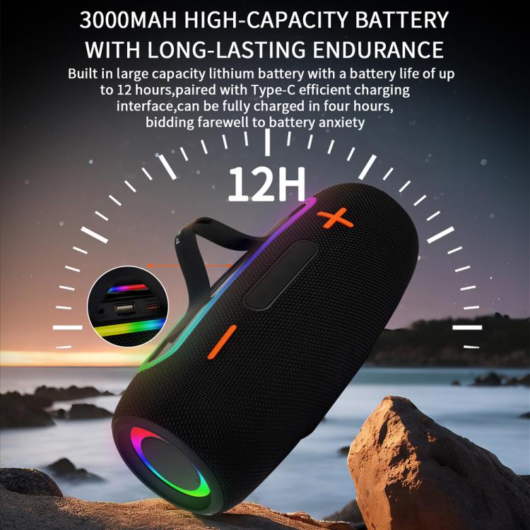 Enceintes sans fil portables PRO9 20W extérieures IPX6 RGB barre de son stéréo caisson de basses