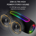Enceintes sans fil portables PRO9 20W extérieures IPX6 RGB barre de son stéréo caisson de basses