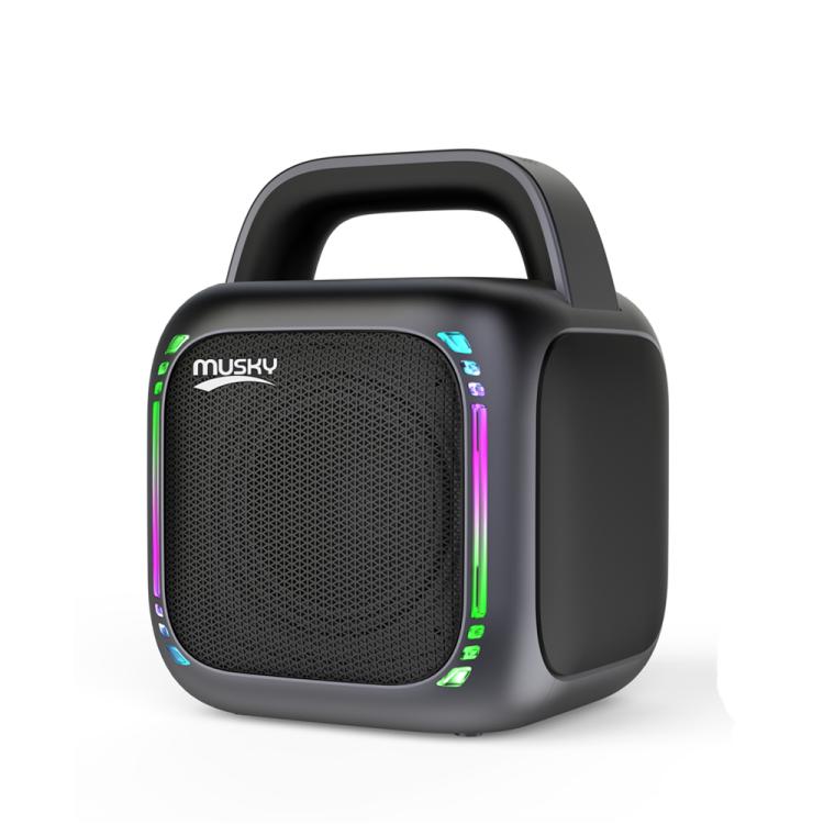 Enceinte Bluetooth portable RGB éblouissante MS6K karaoké extérieur caisson de basses, sans micro, double micro