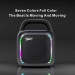 Enceinte Bluetooth portable RGB éblouissante MS6K karaoké extérieur caisson de basses, sans micro, double micro