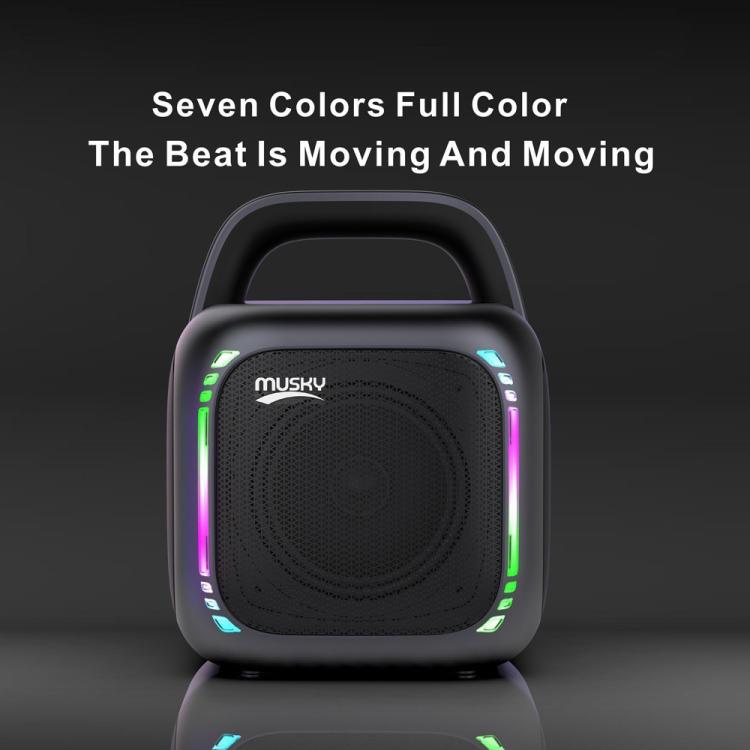 Enceinte Bluetooth portable RGB éblouissante MS6K karaoké extérieur caisson de basses, sans micro, double micro