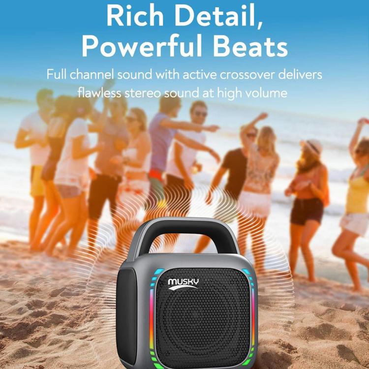 Enceinte Bluetooth portable RGB éblouissante MS6K karaoké extérieur caisson de basses, sans micro, double micro