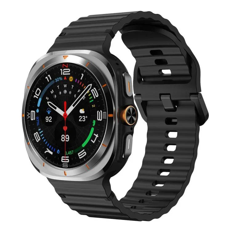 Bracelet de montre en silicone cousu à grain ondulé xDfind pour Samsung Galaxy Watch8 Classic 46 mm / Watch8 44 mm / 40 mm, taille L