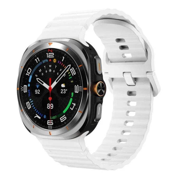 Bracelet de montre en silicone cousu à grain ondulé xDfind pour Samsung Galaxy Watch8 Classic 46 mm / Watch8 44 mm / 40 mm, taille L