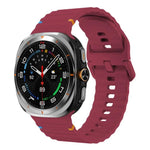 Bracelet de montre en silicone cousu à grain ondulé xDfind pour Samsung Galaxy Watch8 Classic 46 mm / Watch8 44 mm / 40 mm, taille L