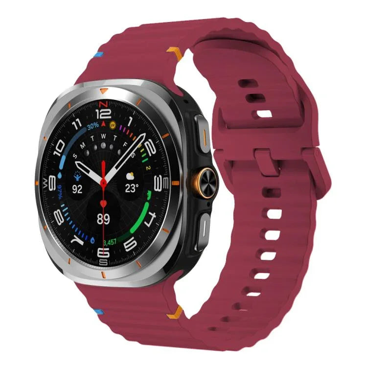 Bracelet de montre en silicone cousu à grain ondulé xDfind pour Samsung Galaxy Watch8 Classic 46 mm / Watch8 44 mm / 40 mm, taille L