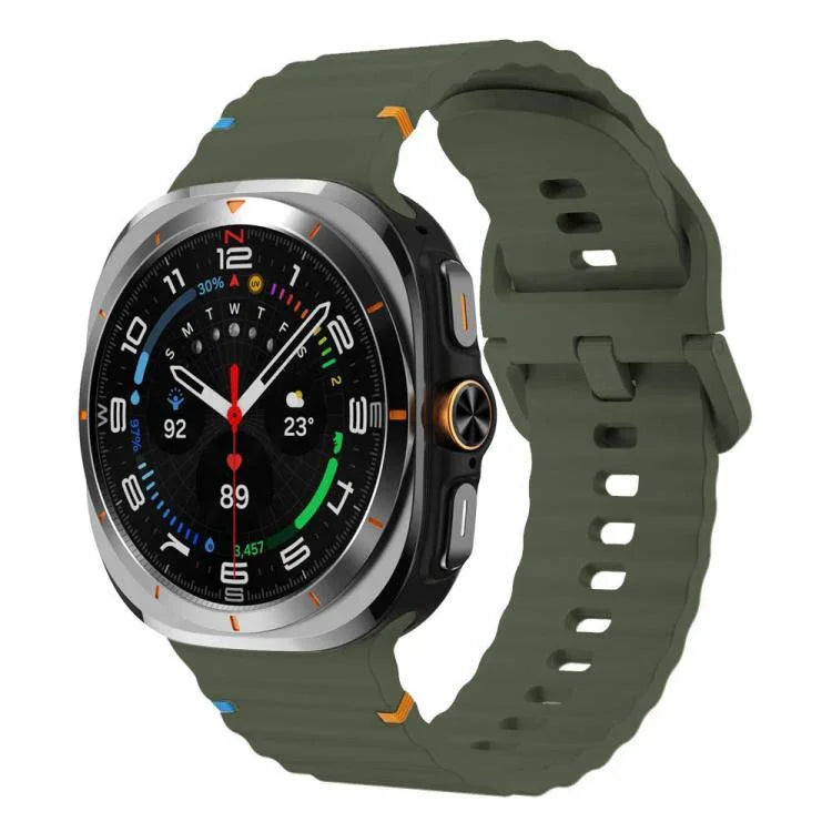 Bracelet de montre en silicone cousu à grain ondulé xDfind pour Samsung Galaxy Watch8 Classic 46 mm / Watch8 44 mm / 40 mm, taille L