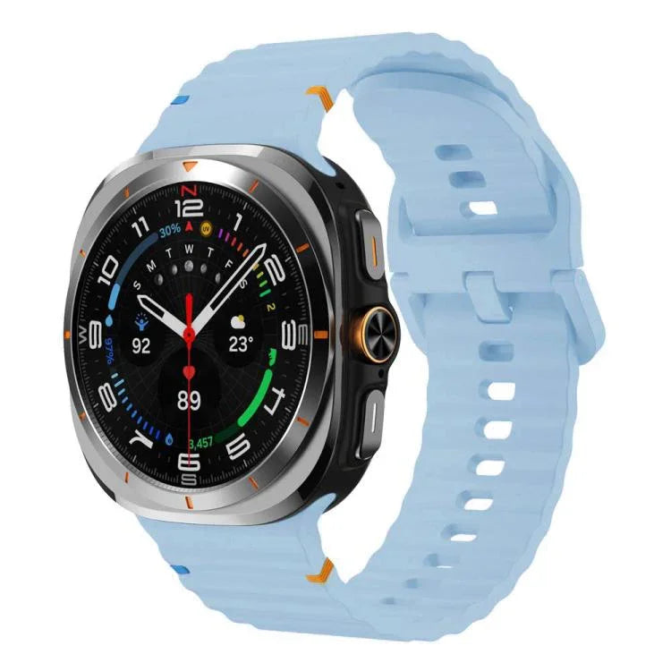 Bracelet de montre en silicone cousu à grain ondulé xDfind pour Samsung Galaxy Watch8 Classic 46 mm / Watch8 44 mm / 40 mm, taille L