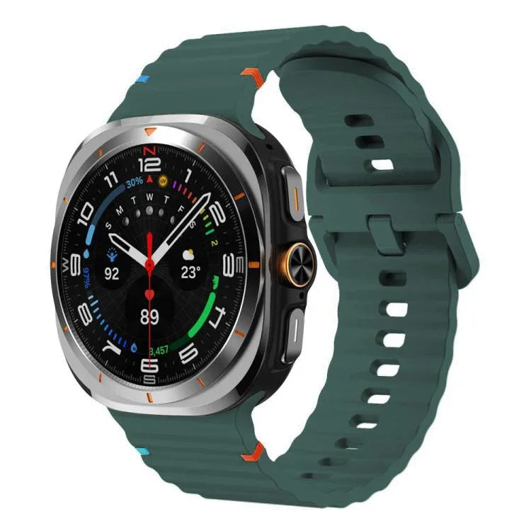 Bracelet de montre en silicone cousu à grain ondulé xDfind pour Samsung Galaxy Watch8 Classic 46 mm / Watch8 44 mm / 40 mm, taille L