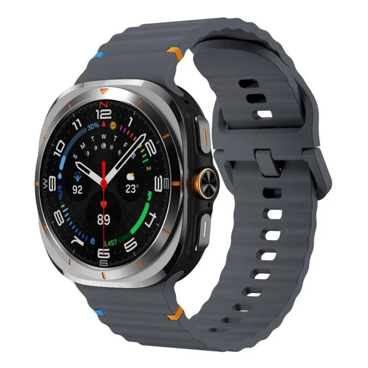 Bracelet de montre en silicone cousu à grain ondulé xDfind pour Samsung Galaxy Watch8 Classic 46 mm / Watch8 44 mm / 40 mm, taille L