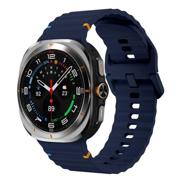 Bracelet de montre en silicone cousu à grain ondulé xDfind pour Samsung Galaxy Watch8 Classic 46 mm / Watch8 44 mm / 40 mm, taille L