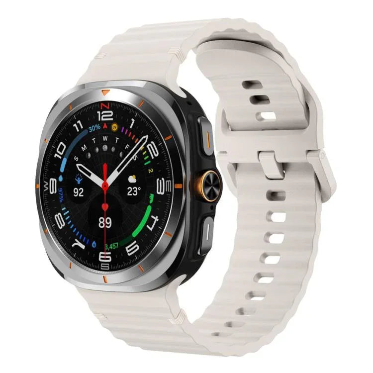 Bracelet de montre en silicone cousu à grain ondulé xDfind pour Samsung Galaxy Watch8 Classic 46 mm / Watch8 44 mm / 40 mm, taille L