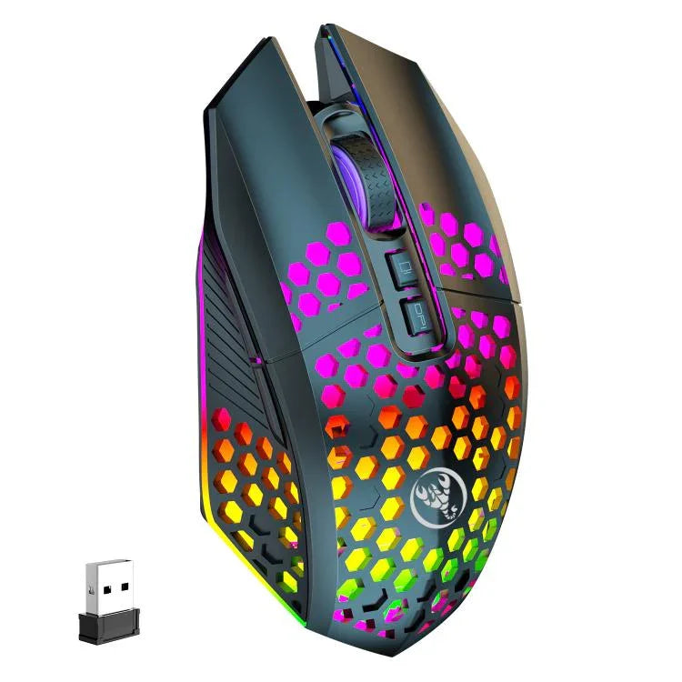 Souris trouée HXSJ T500 2.4G rétroéclairée rechargeable sans fil