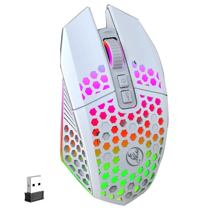 Souris trouée HXSJ T500 2.4G rétroéclairée rechargeable sans fil