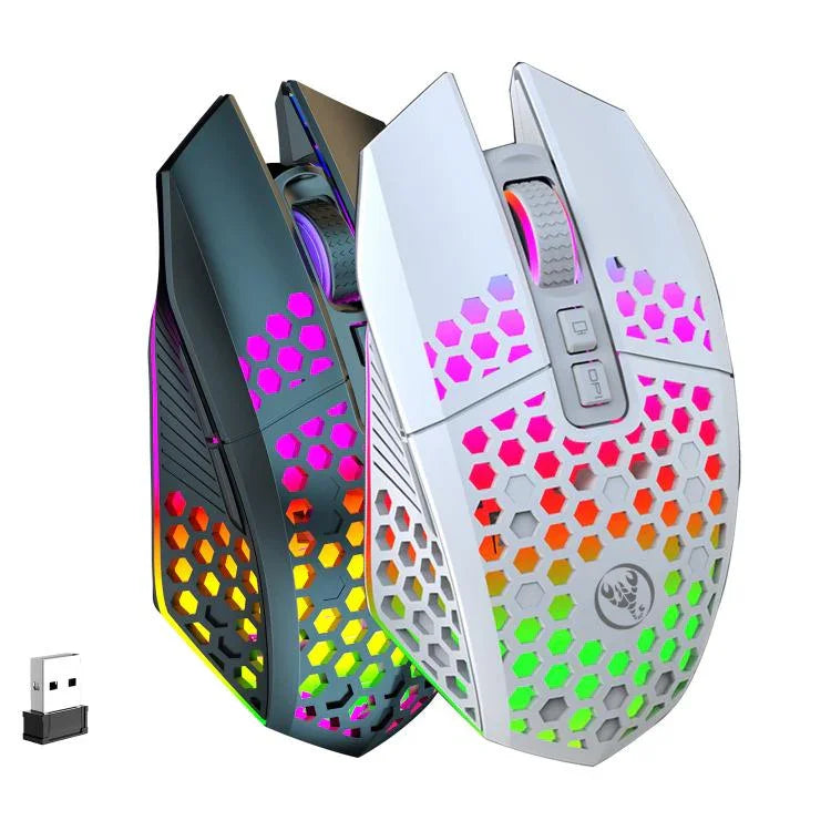 Souris trouée HXSJ T500 2.4G rétroéclairée rechargeable sans fil