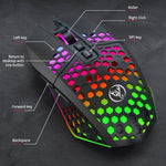 Souris trouée HXSJ T500 2.4G rétroéclairée rechargeable sans fil