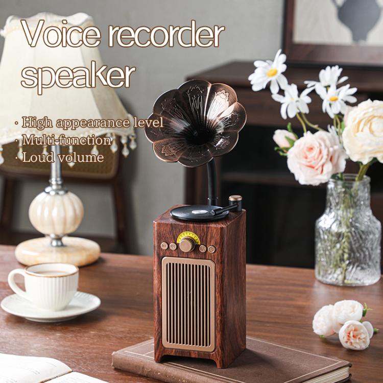 Enceinte Bluetooth rétro H3 Morning Glory sans fil, H3