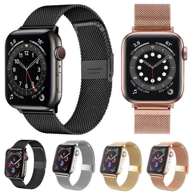 Bracelet de montre en métal à boucle milanaise xDfind, compatible avec Apple Watch 42/44/45/46/49 mm et Apple Watch 38/40/41/S10 42 mm.