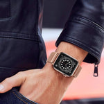 Bracelet de montre en métal à boucle milanaise xDfind, compatible avec Apple Watch 42/44/45/46/49 mm et Apple Watch 38/40/41/S10 42 mm.