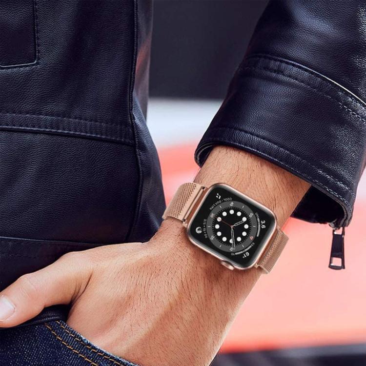 Bracelet de montre en métal à boucle milanaise xDfind, compatible avec Apple Watch 42/44/45/46/49 mm et Apple Watch 38/40/41/S10 42 mm.