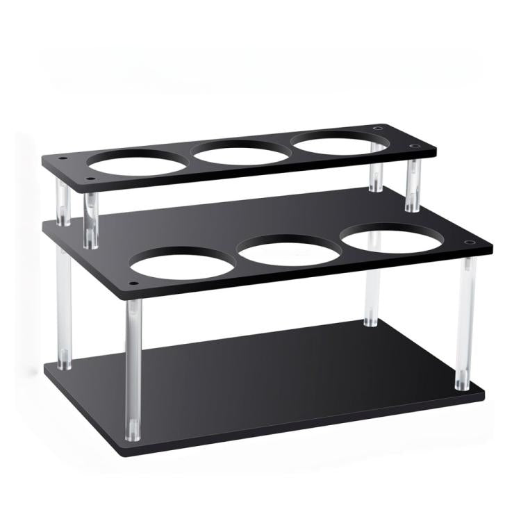 YX164 Support de rangement à 2 niveaux en acrylique pour bouteilles de sirops de café, YX164