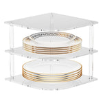 YX165 Étagère d'angle 3 niveaux pour assiettes et bols en acrylique, YX165