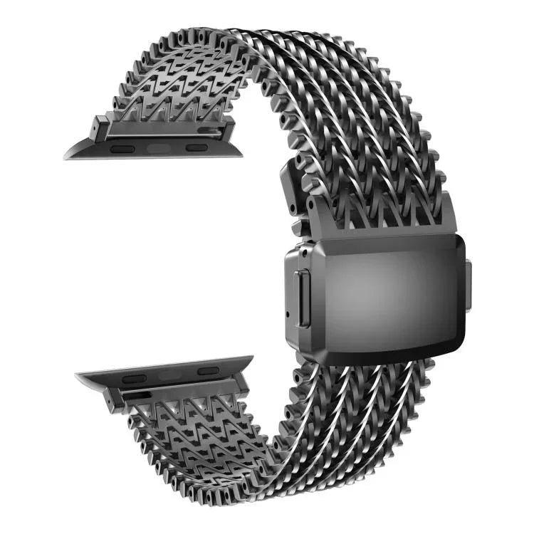 Bracelet de montre magnétique en maille d'acier inoxydable, compatible avec Apple Watch 46 mm / 49 mm / 45 mm / 44 mm et Apple Watch 42 mm / 41 mm / 40 mm / 38 mm.