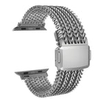 Bracelet de montre magnétique en maille d'acier inoxydable, compatible avec Apple Watch 46 mm / 49 mm / 45 mm / 44 mm et Apple Watch 42 mm / 41 mm / 40 mm / 38 mm.