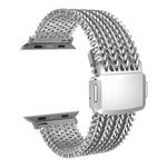 Bracelet de montre magnétique en maille d'acier inoxydable, compatible avec Apple Watch 46 mm / 49 mm / 45 mm / 44 mm et Apple Watch 42 mm / 41 mm / 40 mm / 38 mm.