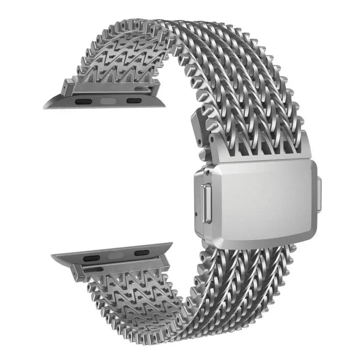 Bracelet de montre magnétique en maille d'acier inoxydable, compatible avec Apple Watch 46 mm / 49 mm / 45 mm / 44 mm et Apple Watch 42 mm / 41 mm / 40 mm / 38 mm.