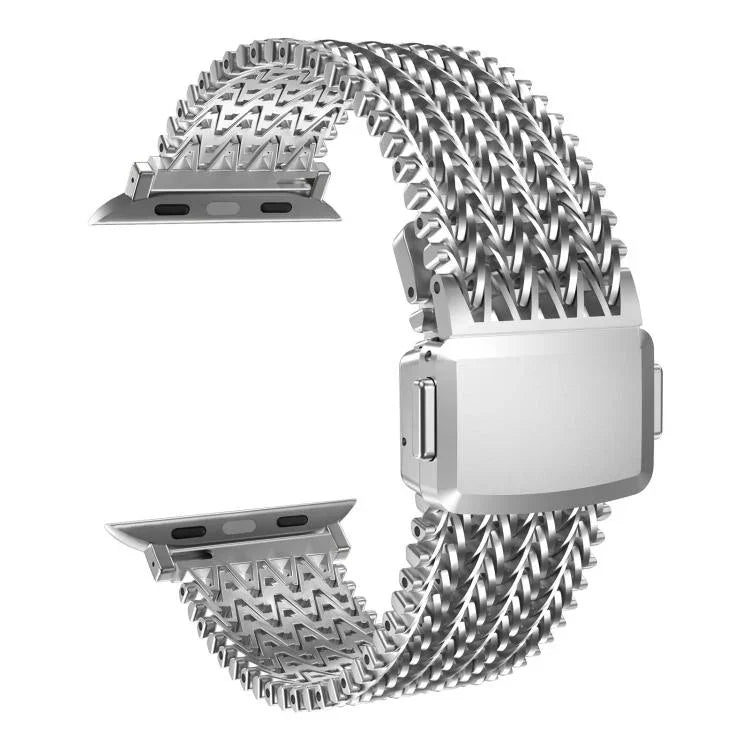 Bracelet de montre magnétique en maille d'acier inoxydable, compatible avec Apple Watch 46 mm / 49 mm / 45 mm / 44 mm et Apple Watch 42 mm / 41 mm / 40 mm / 38 mm.