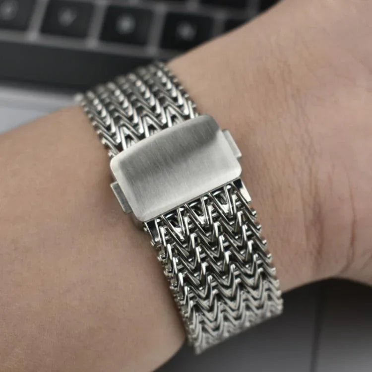 Bracelet de montre magnétique en maille d'acier inoxydable, compatible avec Apple Watch 46 mm / 49 mm / 45 mm / 44 mm et Apple Watch 42 mm / 41 mm / 40 mm / 38 mm.