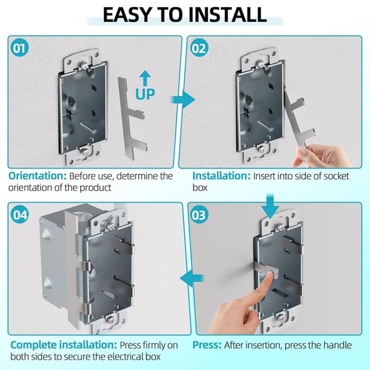 10pcs/Pack Support de boîte d'interrupteur Boîte électrique Pince F Réparateur de prise de courant lâche