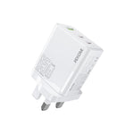 Chargeur rapide WK WP-U66 Kinkong 65W double USB-C / Type-C + USB, prise UK, prise US, prise EU