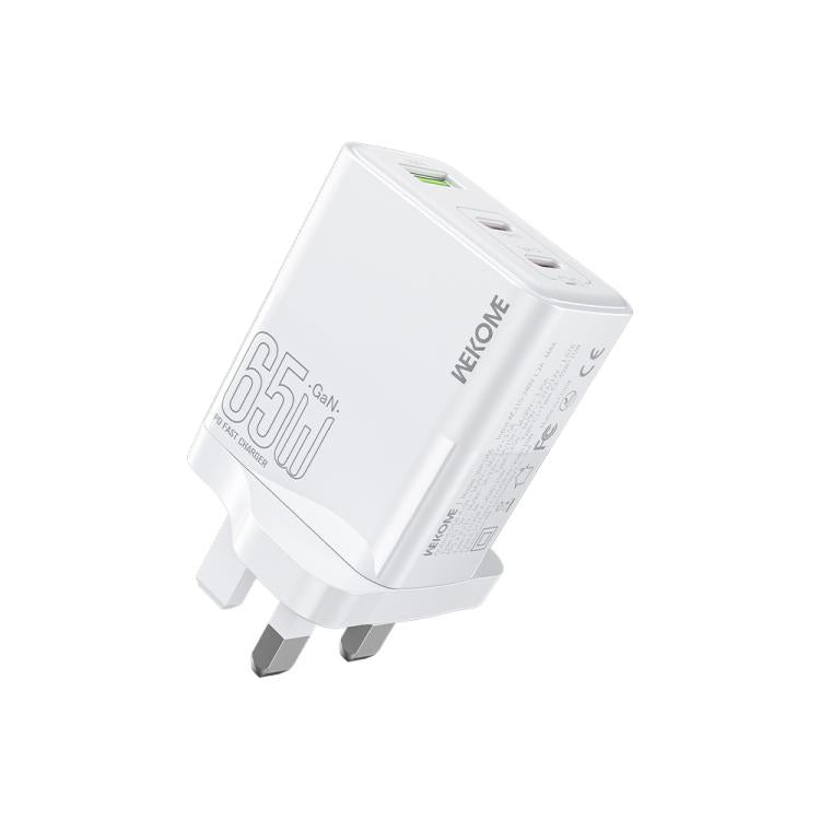 Chargeur rapide WK WP-U66 Kinkong 65W double USB-C / Type-C + USB, prise UK, prise US, prise EU