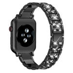 Bracelet de montre xDfind en acier inoxydable et diamants, compatible avec Apple Watch 42/44/45/46/49 mm et Apple Watch 38/40/41/S10 42 mm.