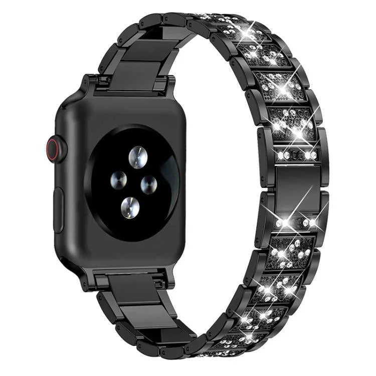 Bracelet de montre xDfind en acier inoxydable et diamants, compatible avec Apple Watch 42/44/45/46/49 mm et Apple Watch 38/40/41/S10 42 mm.