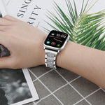 Bracelet de montre xDfind en acier inoxydable et diamants, compatible avec Apple Watch 42/44/45/46/49 mm et Apple Watch 38/40/41/S10 42 mm.