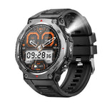 Montre connectée KT85 pour les sports outdoor, écran 1,43 pouce, étanche 5 ATM, avec lampe torche puissante.
