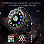 Montre connectée KT85 pour les sports outdoor, écran 1,43 pouce, étanche 5 ATM, avec lampe torche puissante.