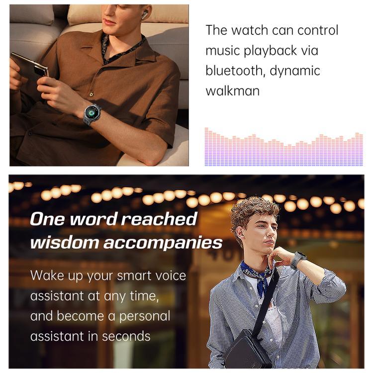 Montre connectée KT85 pour les sports outdoor, écran 1,43 pouce, étanche 5 ATM, avec lampe torche puissante.