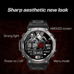 Montre connectée KT85 pour les sports outdoor, écran 1,43 pouce, étanche 5 ATM, avec lampe torche puissante.