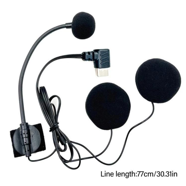 Microphone casque intercom pour demi-casque moto Type-C coudé, Type-C coudé