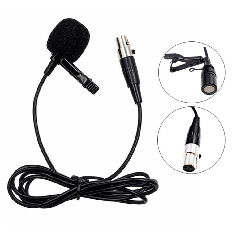 Microphone cravate en métal, longueur du câble : 1,5 m, connecteur XLR 3 broches, connecteur XLR 4 broches
