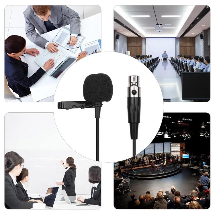Microphone cravate en métal, longueur du câble : 1,5 m, connecteur XLR 3 broches, connecteur XLR 4 broches