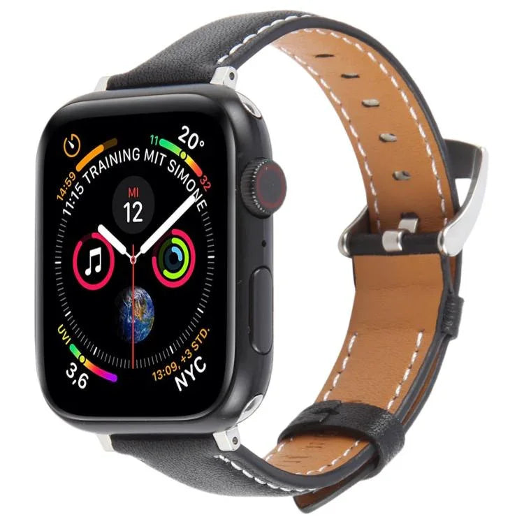 Bracelet de montre en cuir microfibre de soie, compatible avec Apple Watch 46 mm / 49 mm / 45 mm / 44 mm et Apple Watch 42 mm / 41 mm / 40 mm / 38 mm.