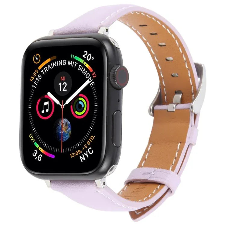 Bracelet de montre en cuir microfibre de soie, compatible avec Apple Watch 46 mm / 49 mm / 45 mm / 44 mm et Apple Watch 42 mm / 41 mm / 40 mm / 38 mm.