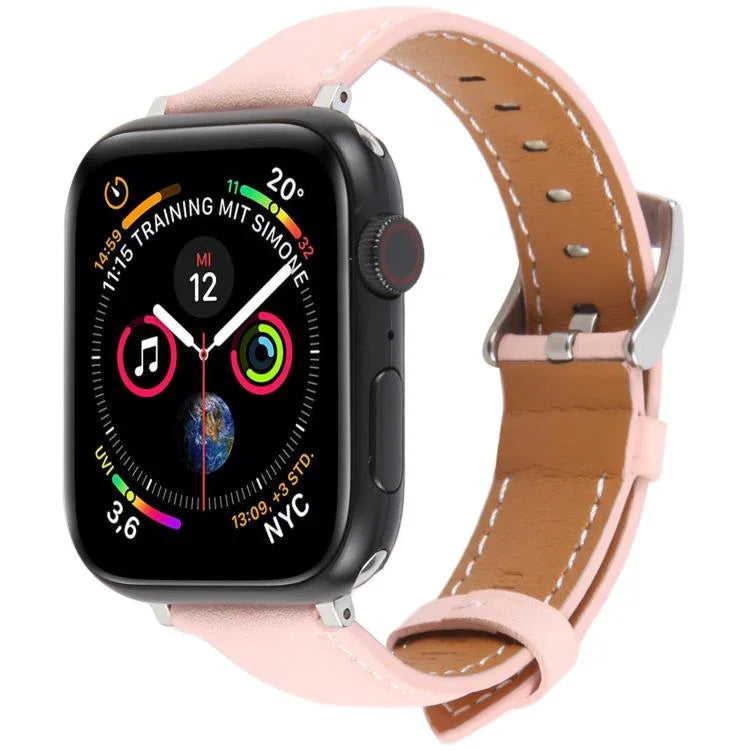 Bracelet de montre en cuir microfibre de soie, compatible avec Apple Watch 46 mm / 49 mm / 45 mm / 44 mm et Apple Watch 42 mm / 41 mm / 40 mm / 38 mm.